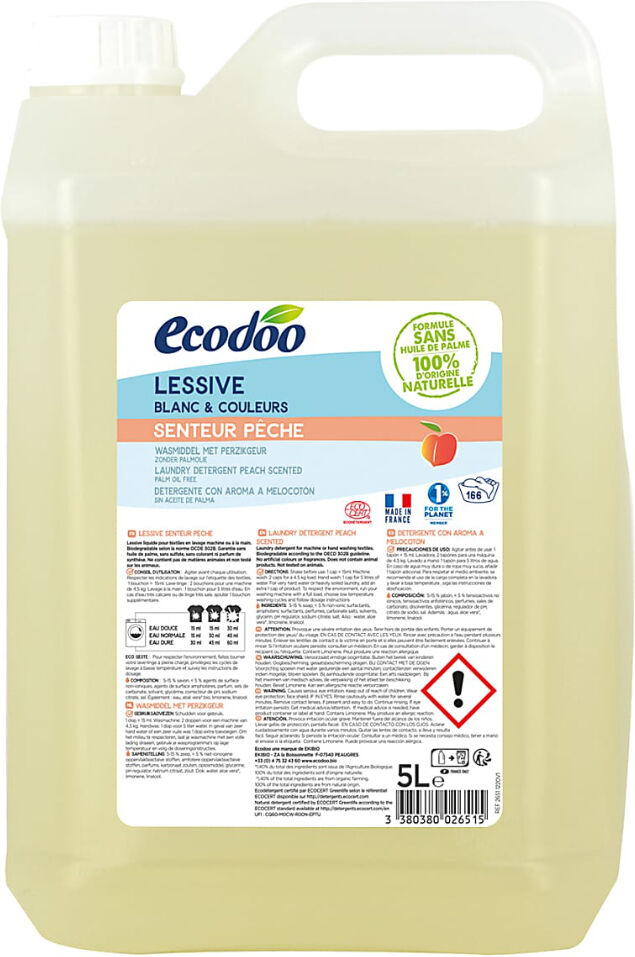 Ecodoo Detergente líquido con aroma a Melocotón (5 litros)