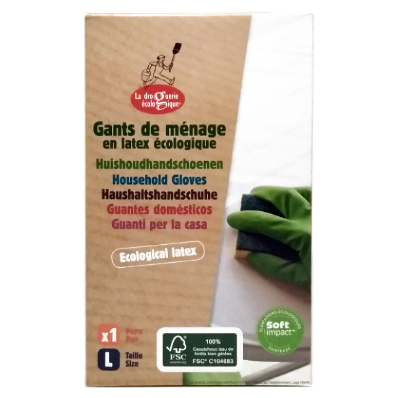 La Droguerie Écologique Guantes de hogar de látex ecológico - talla 03/L