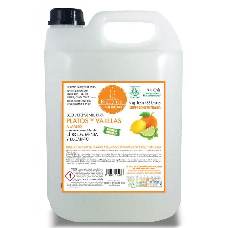 Biocenter Eco detergente para platos y vajillas a mano (5Kg.)