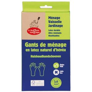 La Droguerie Écologique Guantes de hogar de látex ecológico - talla 02/M La Droguerie Écologique Guantes de hogar de látex ecológico - talla 02/M