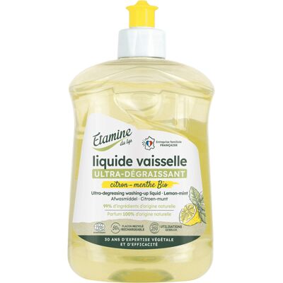 Etamine du Lys Lavavajillas líquido a mano de Limón y Menta Bio (500ml.) Etamine du Lys Lavavajillas líquido a mano de Limón y Menta Bio (500ml.)