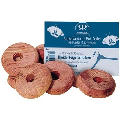 Redecker Discos anti-polillas de madera de cedro para perchas Redecker Discos anti-polillas de madera de cedro para perchas