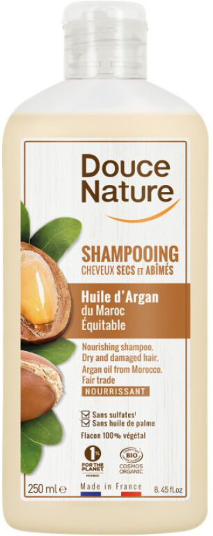 Douce Nature Champú nutritivo con Aceite de Argán para cabello seco o dañado