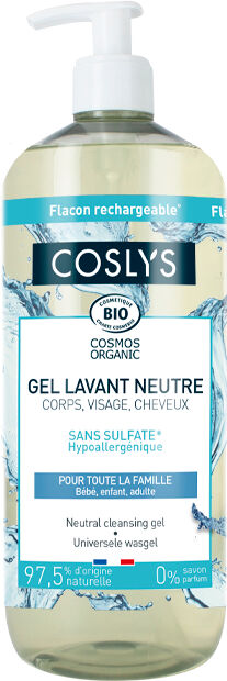 Coslys Gel limpiador neutro para cara, cuerpo y cabello