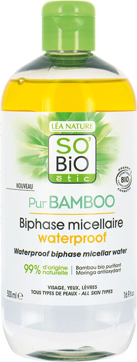 SO'BiO étic Agua micelar bifásica waterproof Pur Bamboo