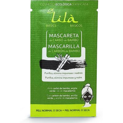 Lilà Cosmètics Mascarilla de carbón de bambú para piel normal o seca Lilà Cosmètics Mascarilla de carbón de bambú para piel normal o seca