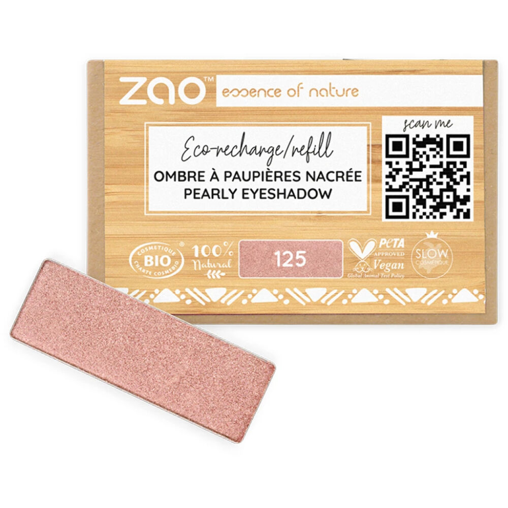 Zao Make-up Recarga de sombra de ojos nacarada rectangular 125 Rose Sunshine