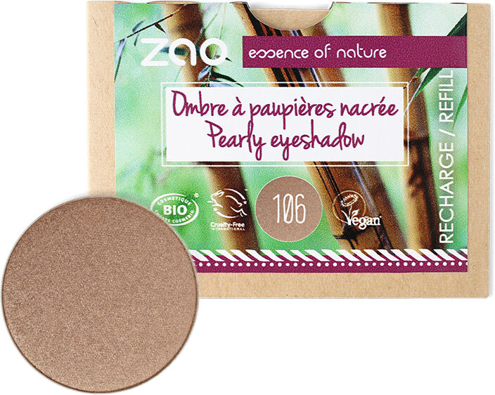 Zao Make-up Recarga de sombra de ojos nacarada 106 Bronze