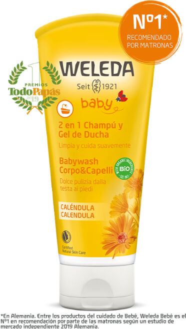 Weleda 2 en 1 Champú y Gel de ducha de Caléndula Baby