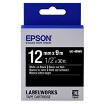 Epson LK-4BWV Cinta brillante blanco sobre negro 12mm (C53S654009)