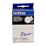 Brother TC-M93 cinta laminada texto azul sobre transparente 9mm