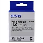 Epson LK-4SBE Cinta mate negro sobre plateado 12mm (C53S654017)