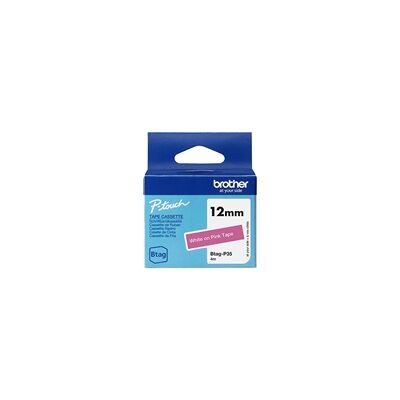 Brother Btag-P35 cinta no laminada blanco sobre rosa 12 mm Brother Btag-P35 cinta no laminada blanco sobre rosa 12 mm