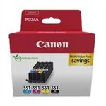 Canon CLI-551 multipack 4 colores CLI-551 (BK/C/M/Y)