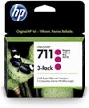 HP 711 (CZ135A) Pack ahorro 3 cartuchos de tinta magenta