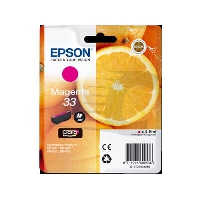 Epson 33 (T3343) Cartucho de tinta magenta Epson 33 (T3343) Cartucho de tinta magenta