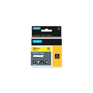 Dymo 18490 (S0718080) nylon flexible negro sobre amarillo 12mm