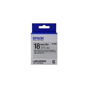 Epson LK-5SBE Cinta negro mate sobre plateado 18mm (C53S655013)