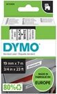 Dymo 45803 (S0720830) cinta plástica negro sobre blanco 19mm