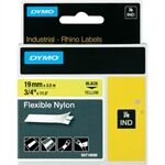Dymo 18491 (S0718090) cinta nylon flexible negro sobre amarillo 19mm
