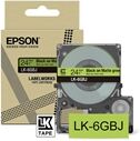 Epson LK-6GBJ cinta mate negra sobre verde 24mm