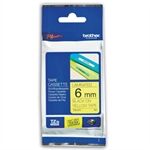 Brother TZe-FX611 cinta flexible 6mm texto negro sobre amarillo (8M)