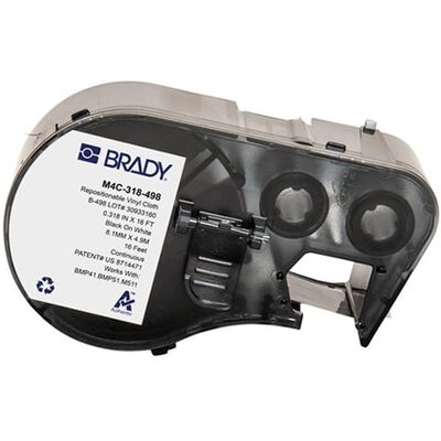 Brady M4C-318-498 etiquetas de tela vinílica negro sobre blanco 8,08 mm x 4,88 m Brady M4C-318-498 etiquetas de tela vinílica negro sobre blanco 8,08 mm x 4,88 m