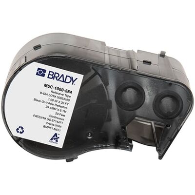 Brady M5C-1000-584 etiquetas reflectantes negro sobre blanco 25,40 mm x 6,10 m Brady M5C-1000-584 etiquetas reflectantes negro sobre blanco 25,40 mm x 6,10 m