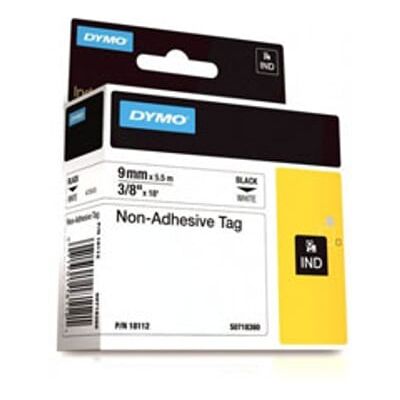 Dymo S0718360 / 18112 IND Rhino cinta no adhesiva negro sobre blanco 9 mm Dymo S0718360 / 18112 IND Rhino cinta no adhesiva negro sobre blanco 9 mm