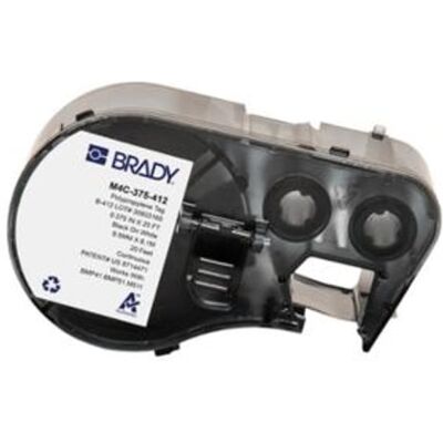 Brady M4C-375-412 etiquetas continuas de polipropileno negro sobre blanco 9,53 mm x 6,10 m Brady M4C-375-412 etiquetas continuas de polipropileno negro sobre blanco 9,53 mm x 6,10 m