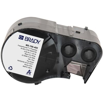Brady M5-156-492 Freezerbondz etiquetas de poliéster negro sobre blanco 22,86 x 25,4 mm Brady M5-156-492 Freezerbondz etiquetas de poliéster negro sobre blanco 22,86 x 25,4 mm