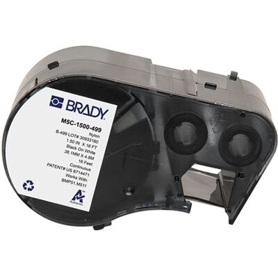 Brady M5C-1500-499 etiquetas continuas de nailon negro sobre blanco 38,10 mm x 4,88 m Brady M5C-1500-499 etiquetas continuas de nailon negro sobre blanco 38,10 mm x 4,88 m
