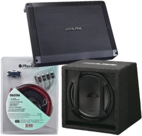 Norauto Pack Sonido Alpine Amplificador, Subwoofer Y Cable De Alimentación