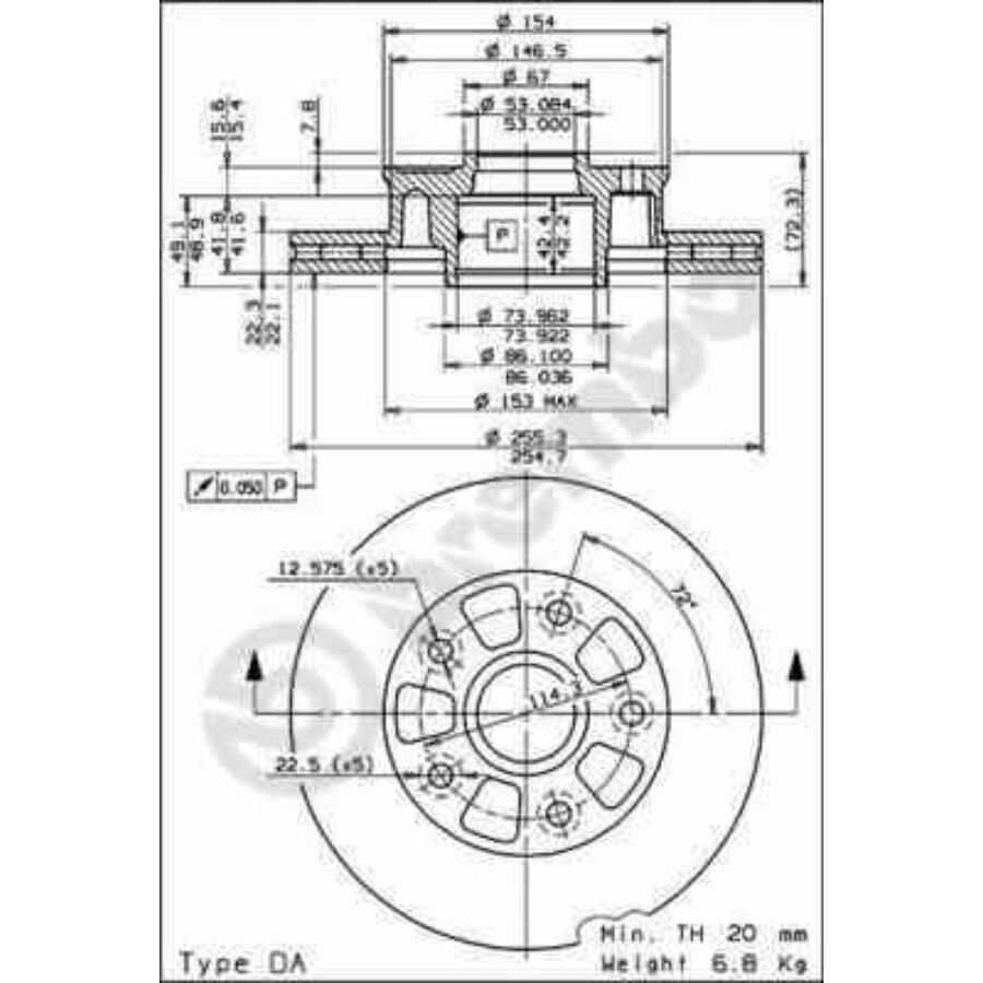 1 Disco De Freno Brembo Para Eje Delantero 09.6851.20