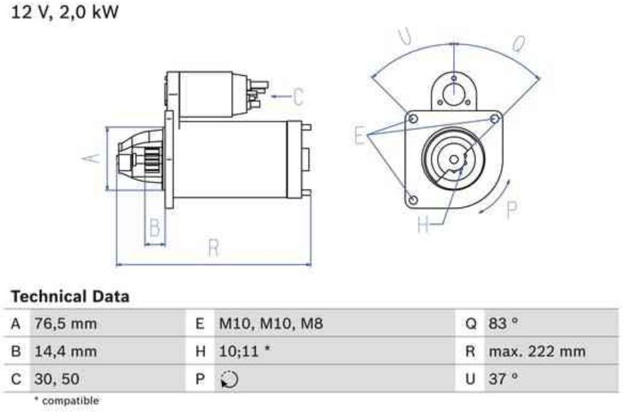 Motor De Arranque Bosch 986023530