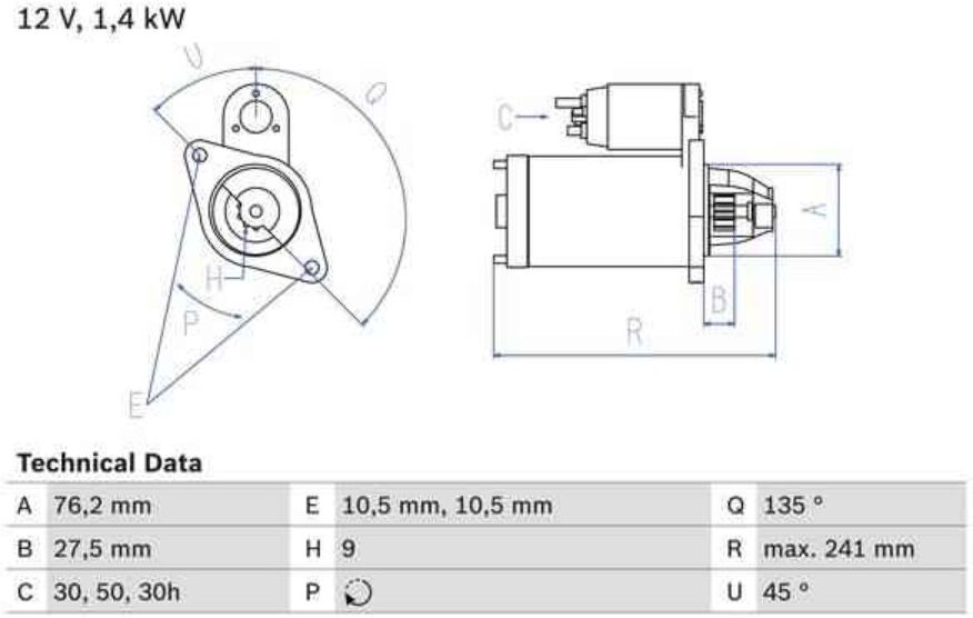 Motor De Arranque Bosch 986015050