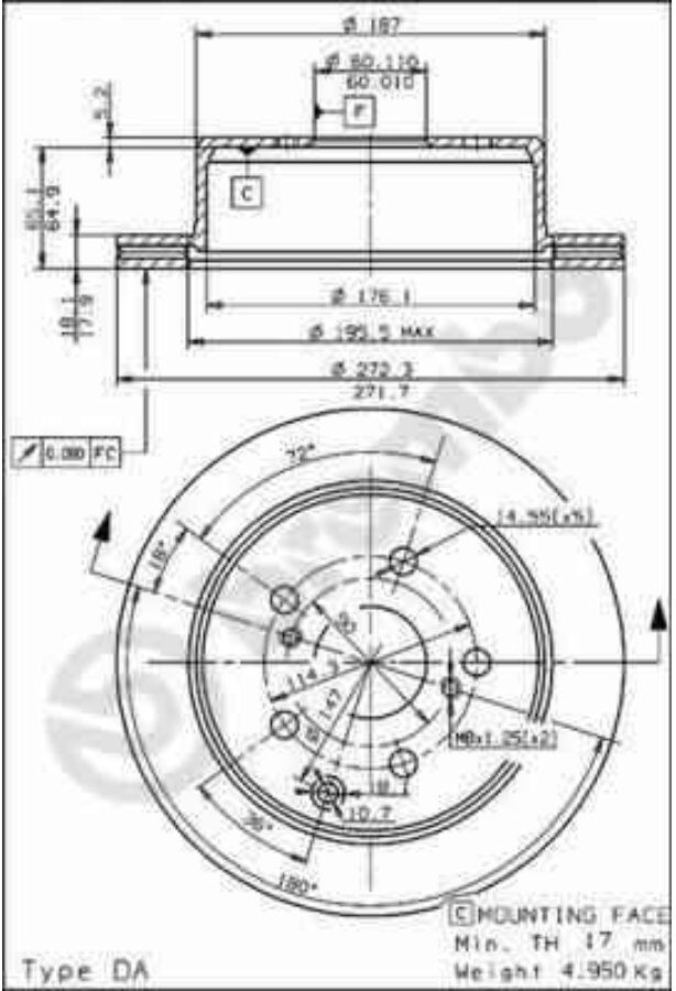 2 Discos De Freno Brembo Para Eje Trasero 09.5534.10