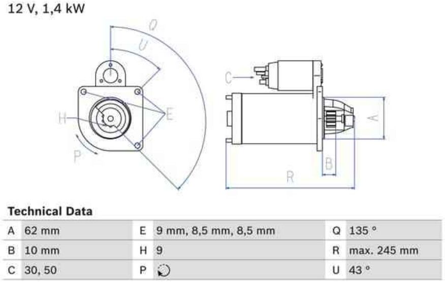 Motor De Arranque Bosch 986015630