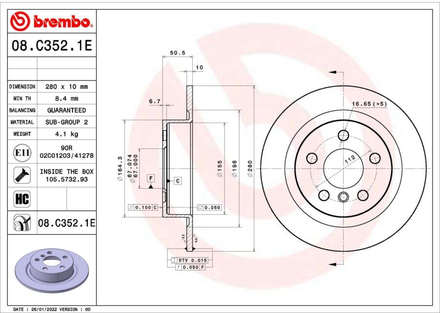 1 Disco De Freno Brembo Para Eje Delantero Dp24035