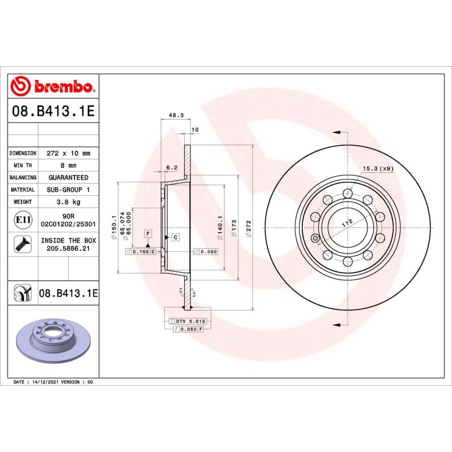 1 Disco De Freno Brembo Para Eje Delantero Dp61004