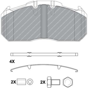 Juego de Pastillas de Freno FERODO FCV1656B con Indicador de Desgaste para Camiones Juego de Pastillas de Freno FERODO FCV1656B con Indicador de Desgaste para Camiones