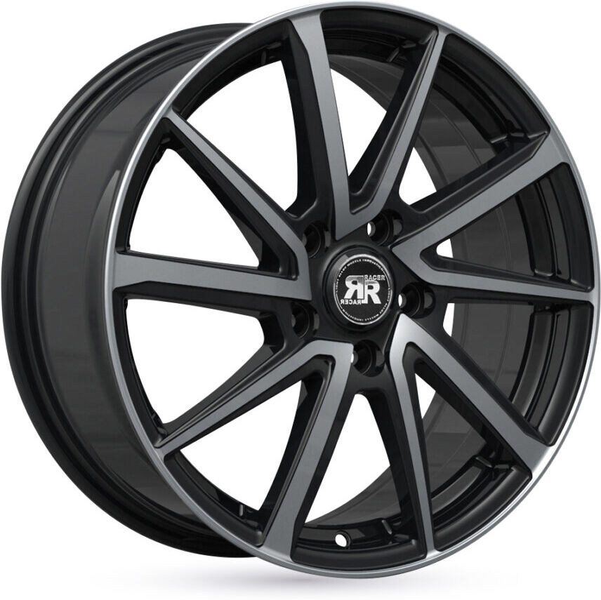 Llanta De Aluminio Racer Road 6.5x16 5x100 Et40 Brillo Negro