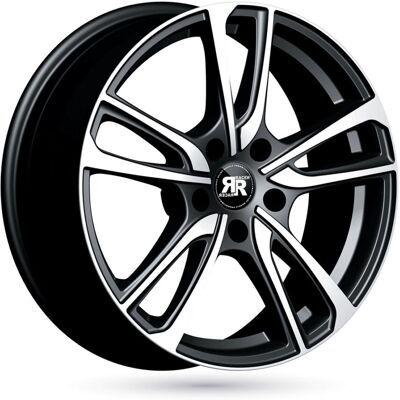 Llanta De Aluminio Racer Wave 7x17 4x108 Et25 Frontal Negro Pulido Llanta De Aluminio Racer Wave 7x17 4x108 Et25 Frontal Negro Pulido