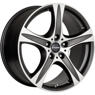 Llanta De Aluminio Ronal R55 Suv 9.5x20 5x112 Et53 Frontal Negro Pulido Llanta De Aluminio Ronal R55 Suv 9.5x20 5x112 Et53 Frontal Negro Pulido