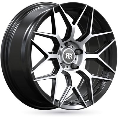 Llanta De Aluminio Racer Cobra 7.5x17 4x100 Et35 Negro Mate Pulido Llanta De Aluminio Racer Cobra 7.5x17 4x100 Et35 Negro Mate Pulido