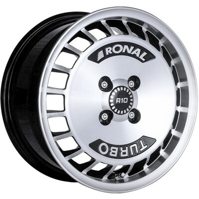 Llanta De Aluminio Ronal R10 Turbo 7x15 4x100 Et28 Frontal Negro Pulido Llanta De Aluminio Ronal R10 Turbo 7x15 4x100 Et28 Frontal Negro Pulido