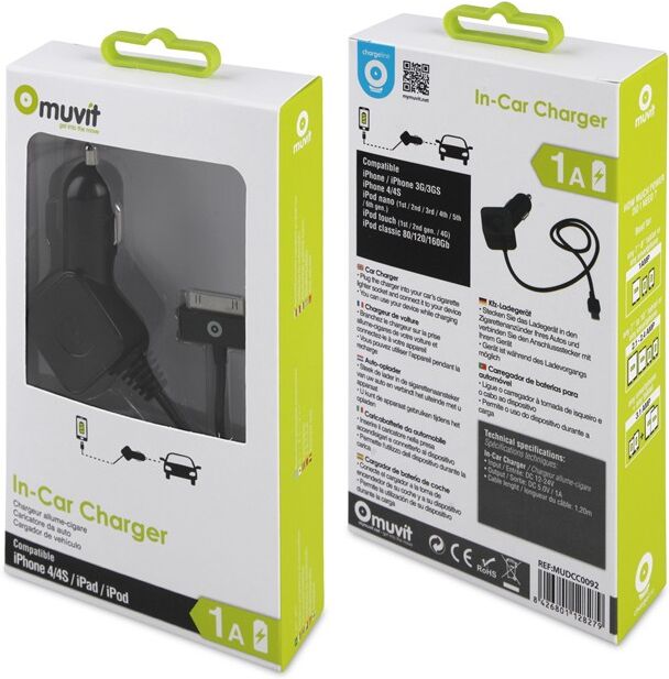Norauto Cargador Muvit Para Apple 30 Pines 1a Negro Norauto Cargador Muvit Para Apple 30 Pines 1a Negro