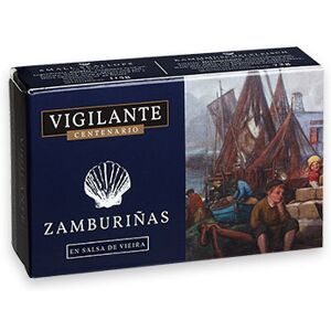 Conservas Valcárcel Zamburiñas en salsa de vieira Vigilante Centenario 115 g