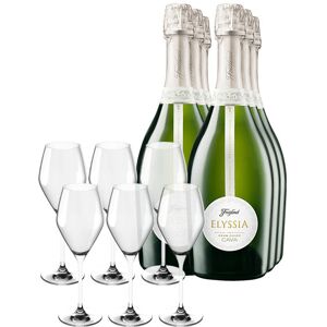 Pack Elyssia Gran Cuvée Brut con Copas (x6)