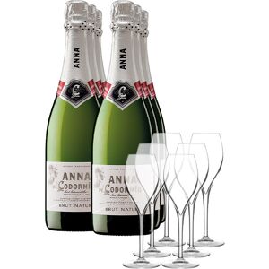 Pack Anna de Codorníu Brut Nature (x6) con 6 Copas